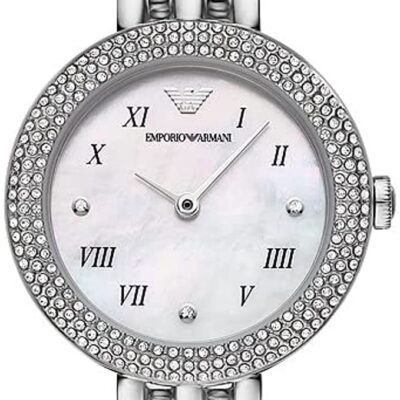 Emporio Armani Rosa Quartz White Dial Silver Steel Strap Watch For Women - AR11354